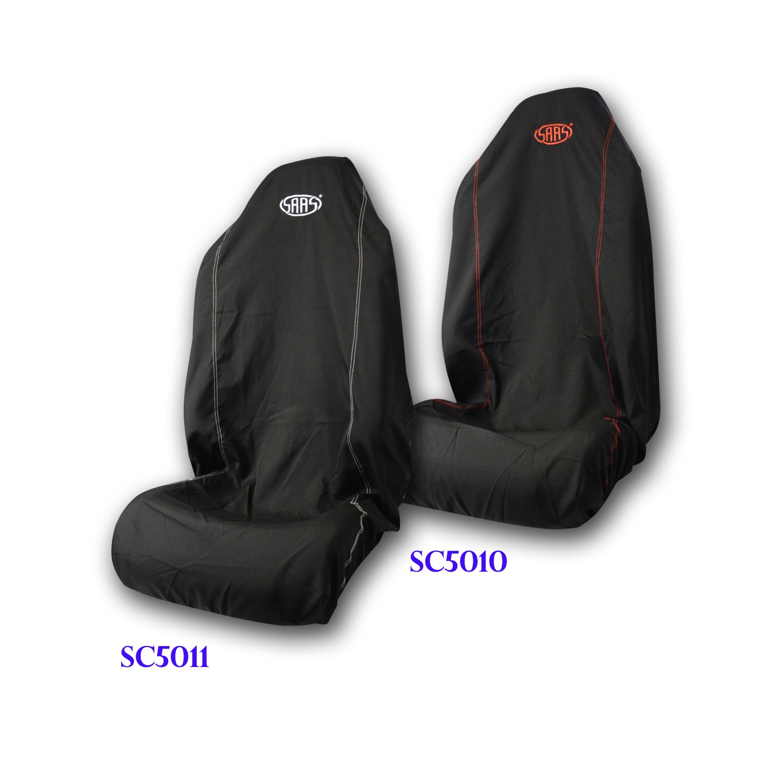 SAAS CAR SEAT COVER THROW OVER BLACK WITH SAAS WHITE LOGO LARGE 1PC SC5011 